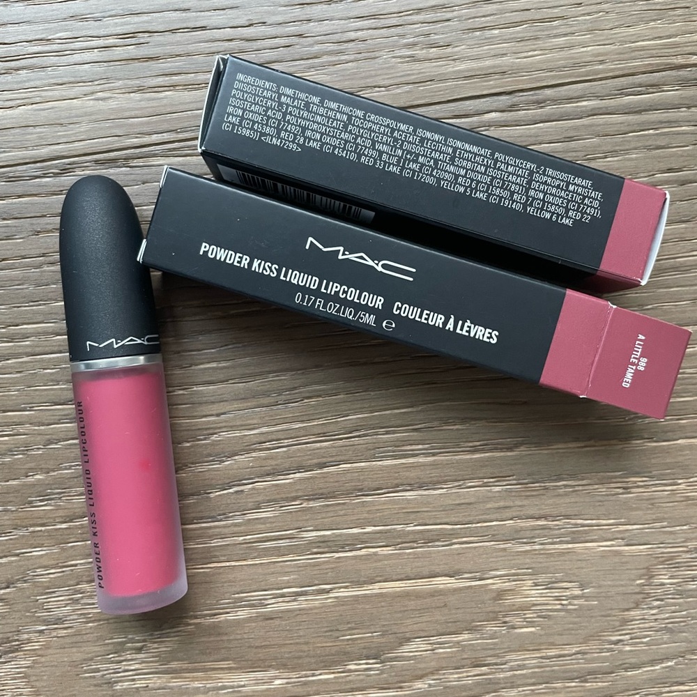 NIB MAC Powder Kiss Liquid Lipcolor 983 Burning Love (Deep Intense Berry)
